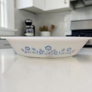 Glasbake Blue Cornflower Divided Casserole Dish, Vintage Replacement Bakeware‎